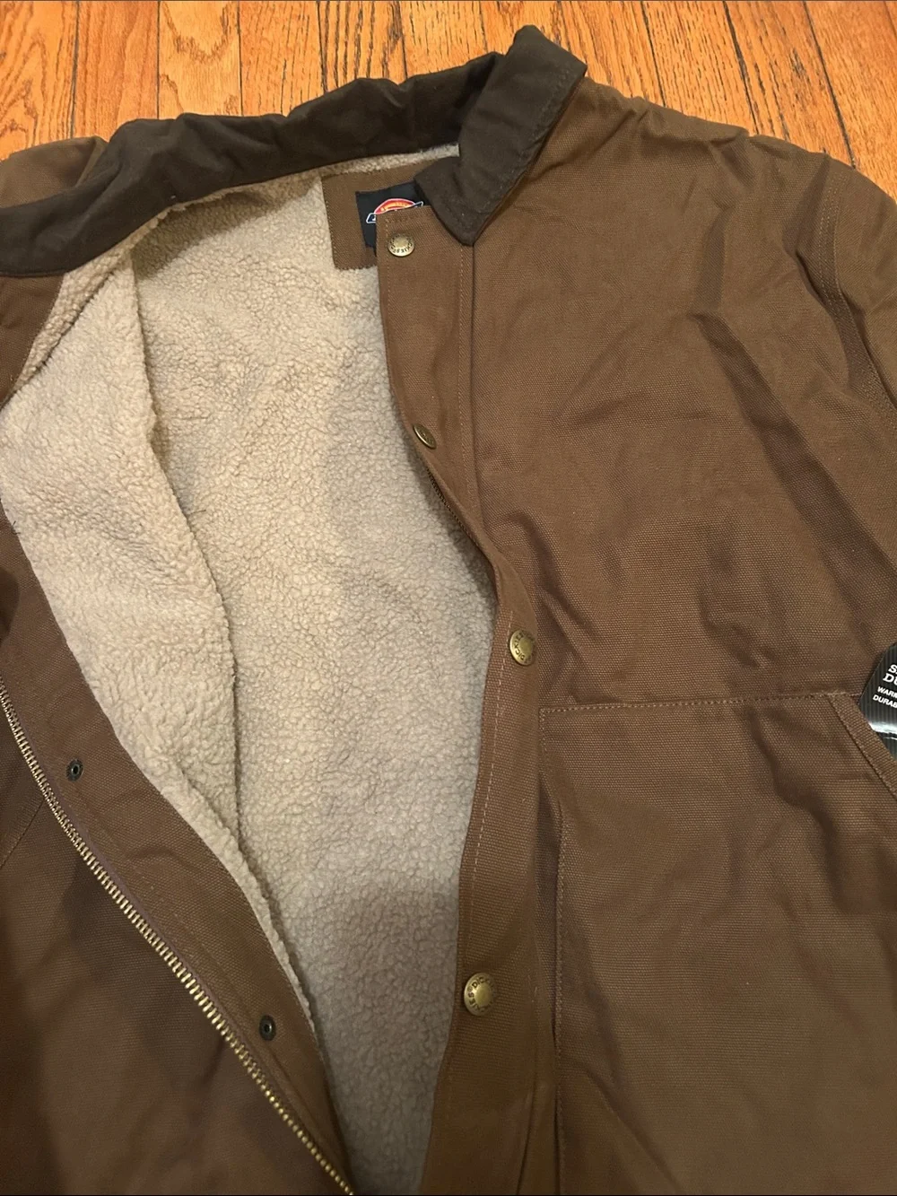 Dickies Brown Canvas Field Jacket with Dark Corduroy Collar